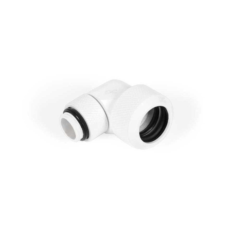 Alphacool Eiszapfen Anschluss 90 Grad G1/4 inch AG auf 16mm AD Hardtube - drehbar, - Weiß