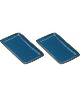 Rose&Tulipani Set of 2 rectangular Concerto Blu Avio - Granatowy, 27 x 19 cm