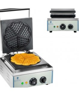 Royal Catering Teflon coated waffle iron for round waffles, heart rosette, diameter. 21 cm