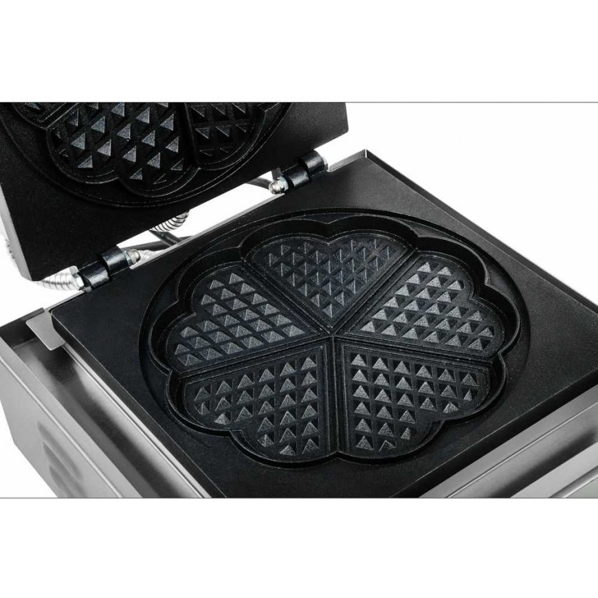 Royal Catering Teflon coated waffle iron for round waffles, heart rosette, diameter. 21 cm – 3