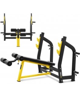 Gymrex Inclined bench press for barbells, black and yellow