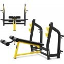 Gymrex Inclined bench press for barbells, black and yellow