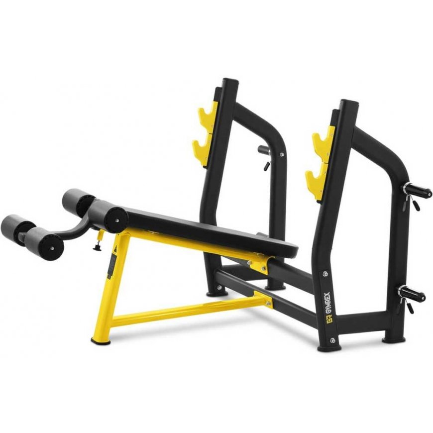 Gymrex Inclined bench press for barbells, black and yellow – 2