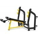 Gymrex Inclined bench press for barbells, black and yellow