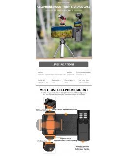 Phone Holder with Storage Case Sunnylife DJI Osmo Pocket 3
