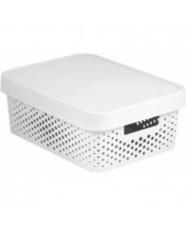 Recycled box with lid Infinity Recycled 11L 36x27x14cm white
