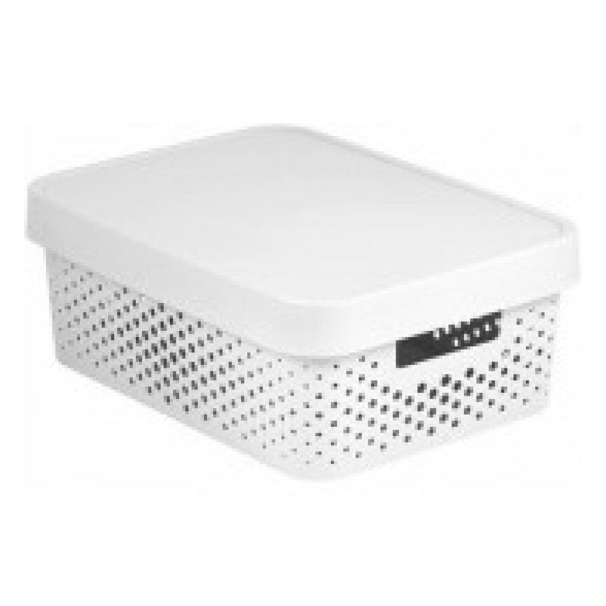 Recycled box with lid Infinity Recycled 11L 36x27x14cm white