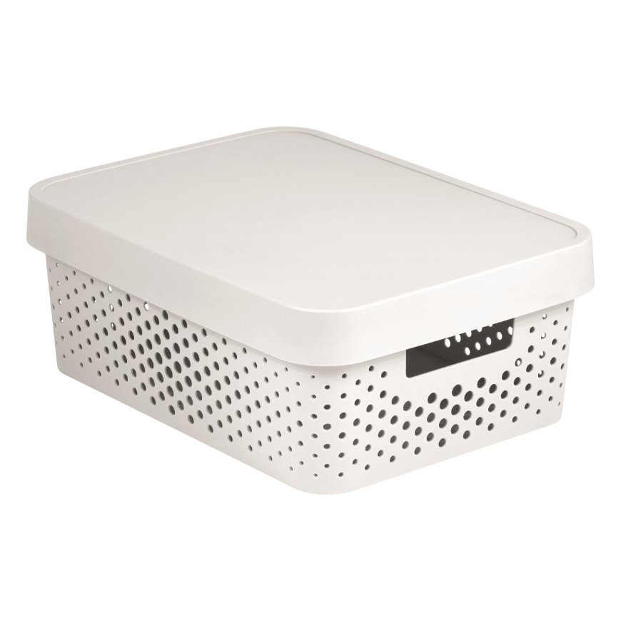 Recycled box with lid Infinity Recycled 11L 36x27x14cm white – 2