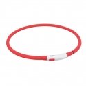 TRIXIE LED collar USB, silicone, XS-XL 70cm/10mm, red
