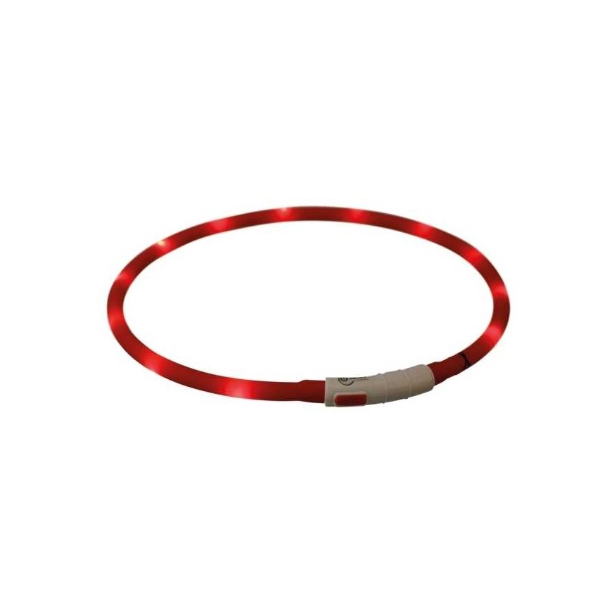 TRIXIE LED antkaklis USB, silikonas, XS-XL 70cm/10mm, raudonas – 2