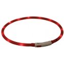 TRIXIE LED collar USB, silicone, XS-XL 70cm/10mm, red