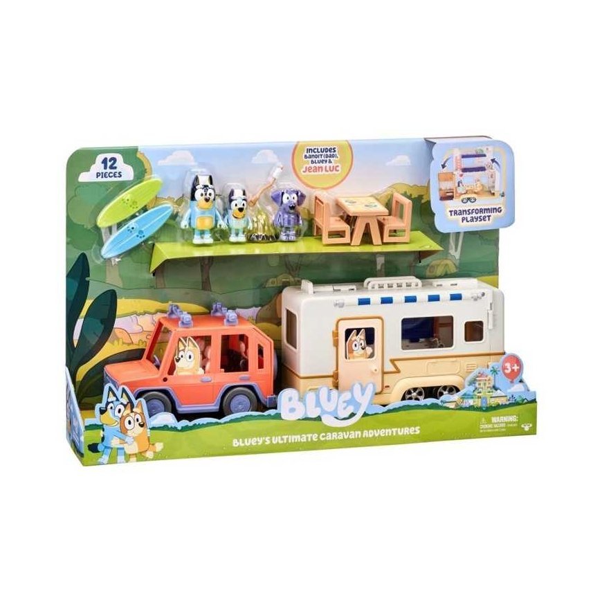 Bluey Family cruiser & Caravan playset