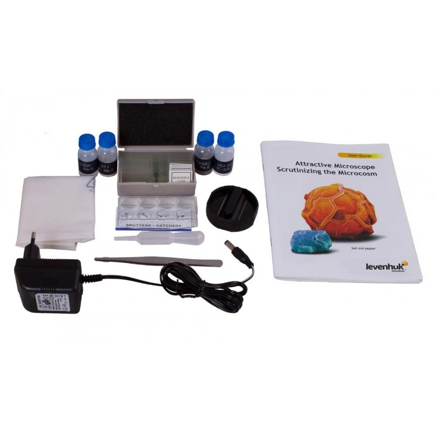 Microscope Levenhuk Rainbow 2L PLUS Moonstone 64x - 640x with experiment set K50 – 4