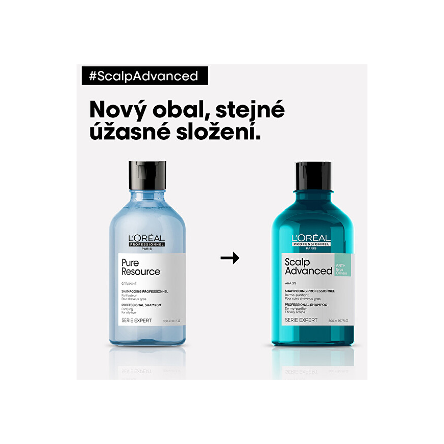 Valomasis šampūnas riebiems plaukams L‘oreal Professionnel Scalp Advanced Anti - Oiliness Šampūnas 300ml