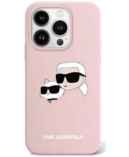 Dėklas Karl Lagerfeld case for iPhone 15 Pro Max 6,7" KLHMP15XSKCHPPLP pink HC Magsafe silicone sil double heads print