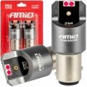 LED bulbs canbus pro series bay15d p21/5w 4x3030 smd red 12v 24v amio-03586