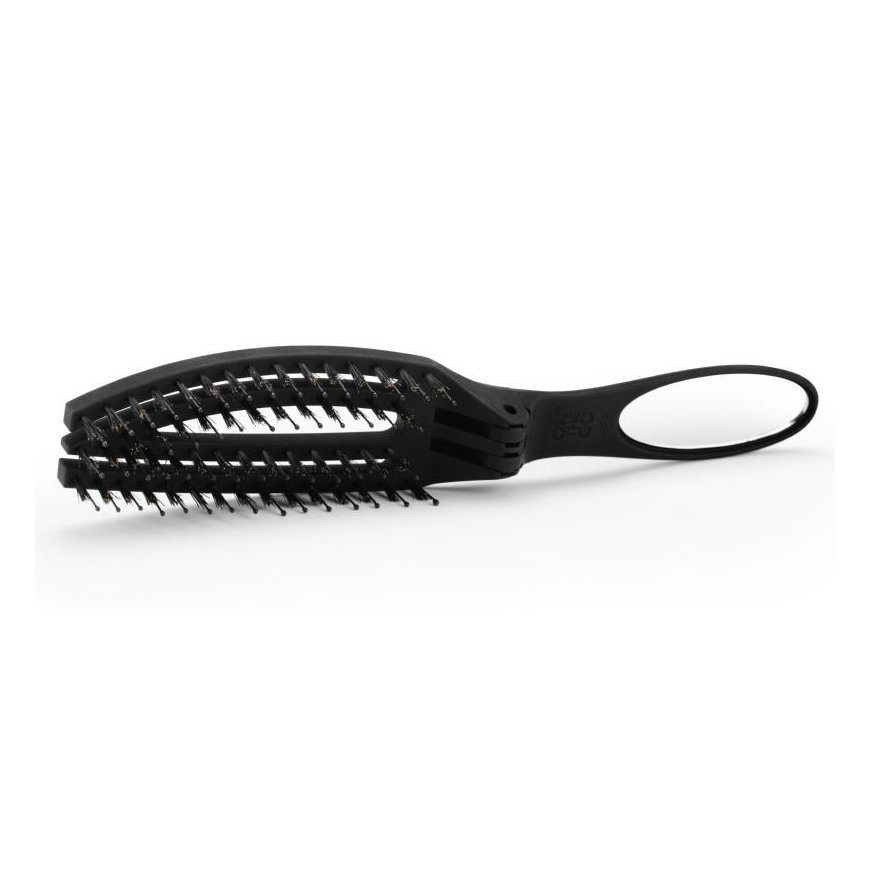 Folding hair brush Olivia Garden Folding On The Go Smooth & Style, combined bristles, with mirror