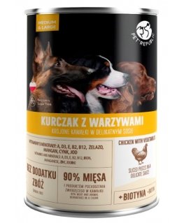 PET REPUBLIC Pieaugušo vidēja un liela vistas gaļa ar dārzeņiem - mitrā suņu barība - 1250g