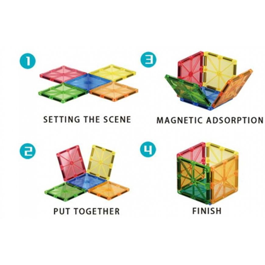 WOOPIE Magnetyczne Klocki Konstrukcyjne Montessori 3D – 2