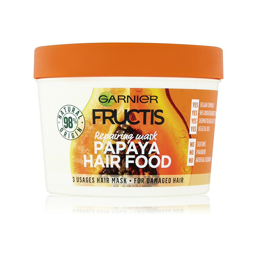 Garnier Fructis Hair Food Papaya Repairing Kaukė Plaukų kaukė moterims, 400 ml – 2