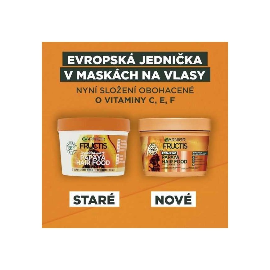 Garnier Fructis Hair Food Papaya Repairing Kaukė Plaukų kaukė moterims, 400 ml – 4