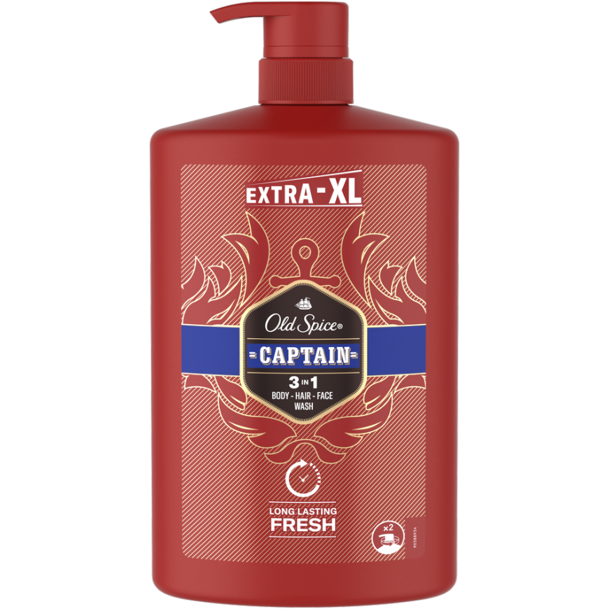 Old Spice Captain Shower Gel and Shampoo for Men, 1000 ml – 2