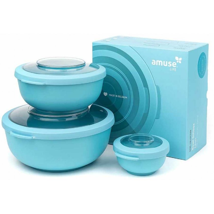 Amuse 3 miski su pokrywkami mėlyna – 3
