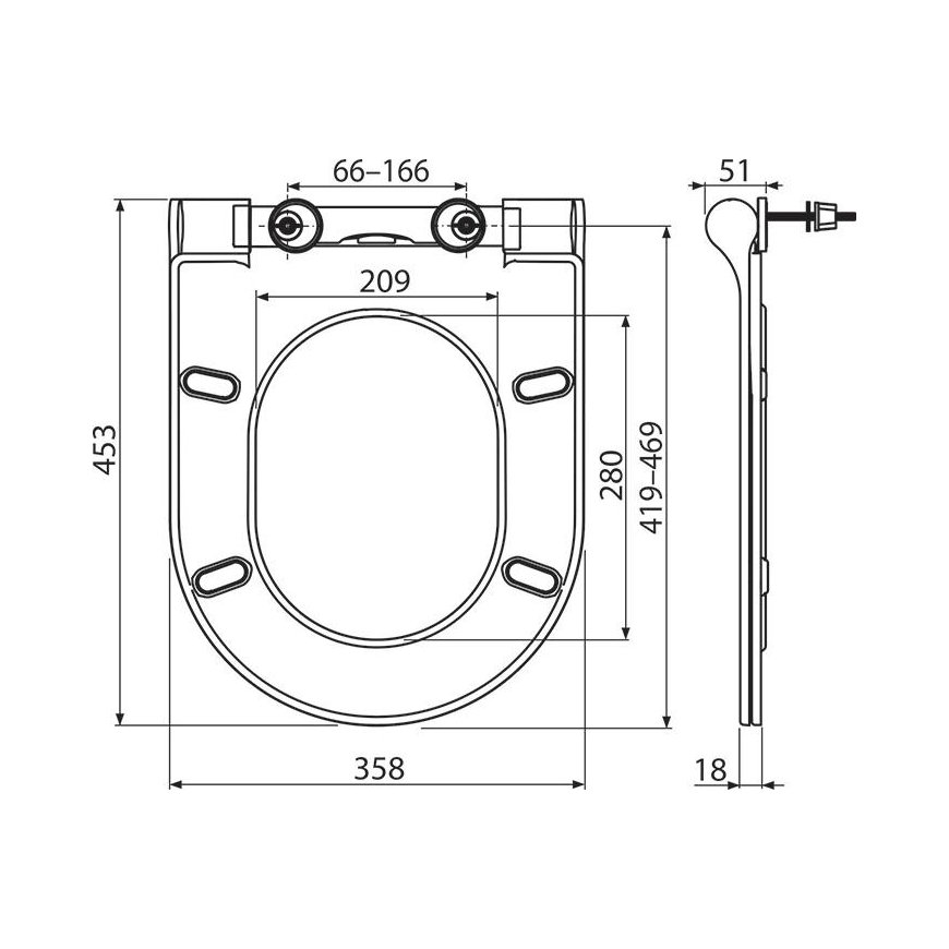WC dangtis Ravak, Uni Chrome Slim – 3