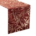 Eurofirany BLINK / 15 Velvet table runner with delicate light golden branch motif, 35X180 cm, color: brick Eurofirany BLINK / 15 Velvet table runner with delicate light golden branch motif, 35X180 cm, color: brick