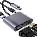 iLike HD5 4in1 Конвертер USB-C на Hdmi 4K 30Hz / VGA монитор / U