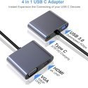 iLike HD5 4in1 Конвертер USB-C на Hdmi 4K 30Hz / VGA монитор / U
