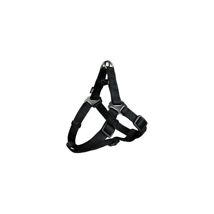 TRIXIE Premium One Touch petnešos, M 50-65cm/20mm, juodos