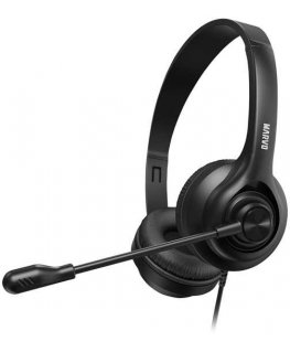 Marvo HP1001, headphones with microphone, volume control, black, 2 x 3.5 mm Jack