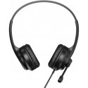 Marvo HP1001, headphones with microphone, volume control, black, 2 x 3.5 mm Jack