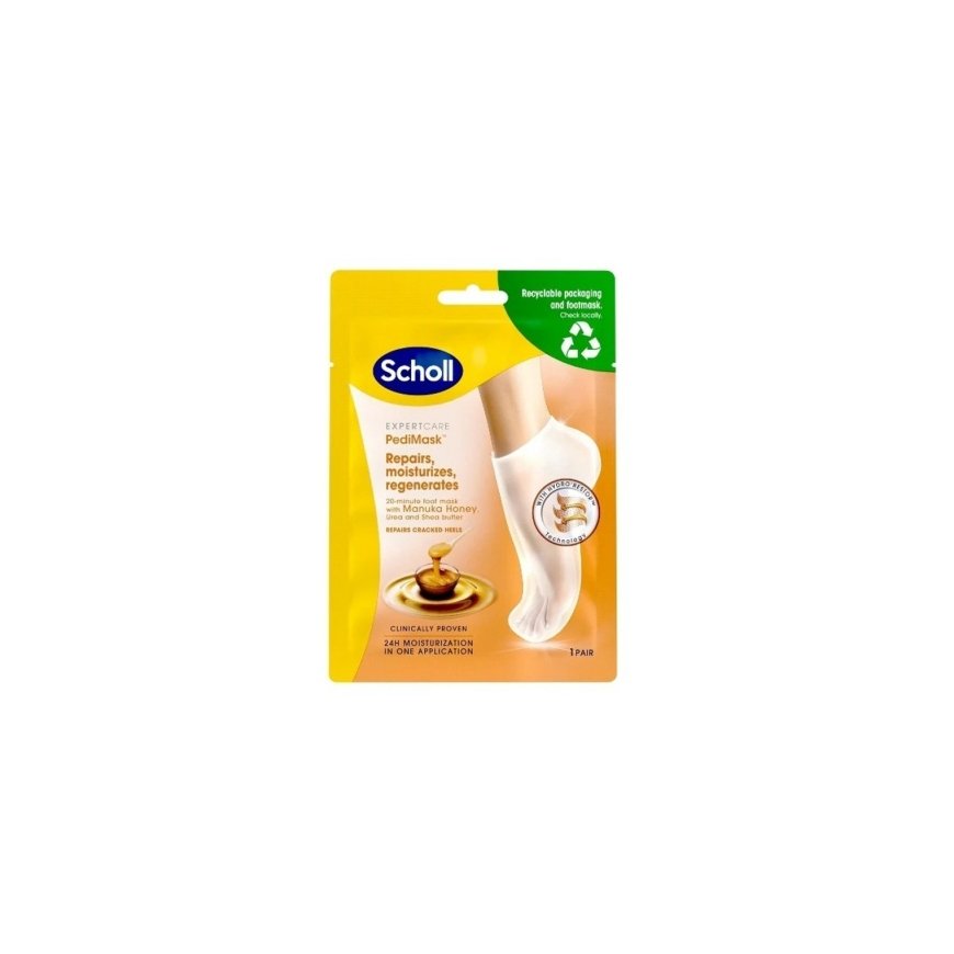 Scholl Expert Care PediMas Foot Mask With Manuka Honey 1 pair - Moisturizing foot mask with manuka honey