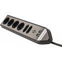 Brennenstuhl 1153590610 jatkojohto 2 m 6 AC-pistorasia(a) Sisätila musta, Hopea