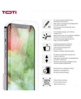 Toti TEMPERED glass 2D screen protector full cover for iPhone 15/15 Pro Transparent (Transparent)