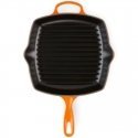 Cast iron grill pan square 26x26cm orange
