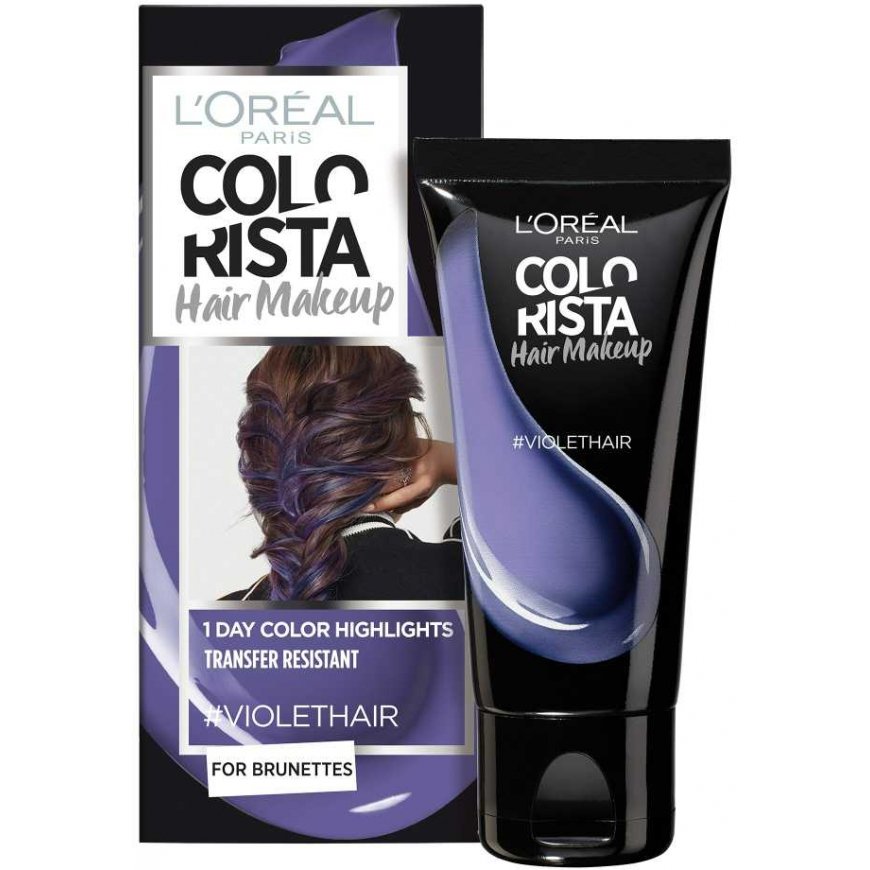 Loreal L'Oreal Paris, Colorista plaukų makiažas, pusiau ilgalaikiai plaukų dažai, VIOLETHAIR, 30 ml moterims