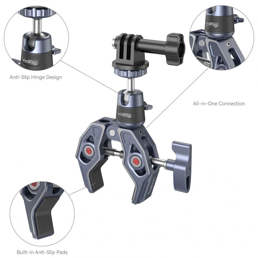 SMALLRIG 4102 SUPER CLAMP WITH 360 BALLHEAD MOUNT FOR ACTION CAMERAS – 2