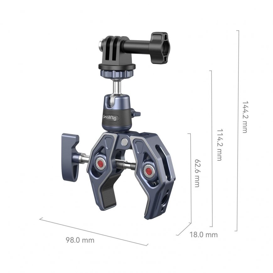 SMALLRIG 4102 SUPER CLAMP WITH 360 BALLHEAD MOUNT FOR ACTION CAMERAS – 5