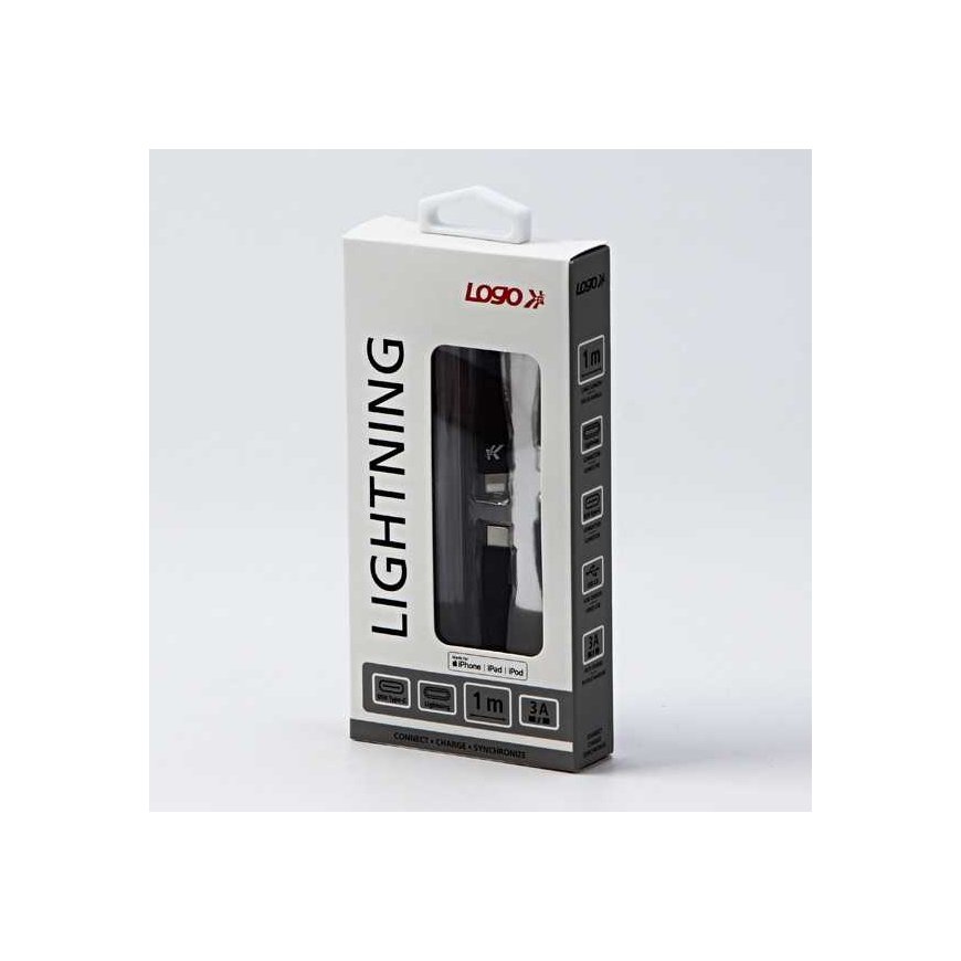 USB cable Logo USB-C - Lightning 1 m Black – 3