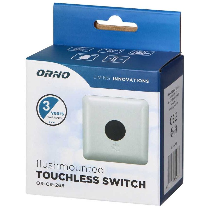 Orno Bekontaktis įleidžiamas jungiklis 5cm, IP20, 1200W – 2