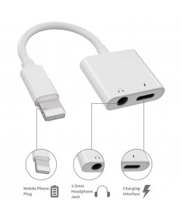 iLike AX7 Dual адаптер аудио с двумя разъемами Lightning на гарн