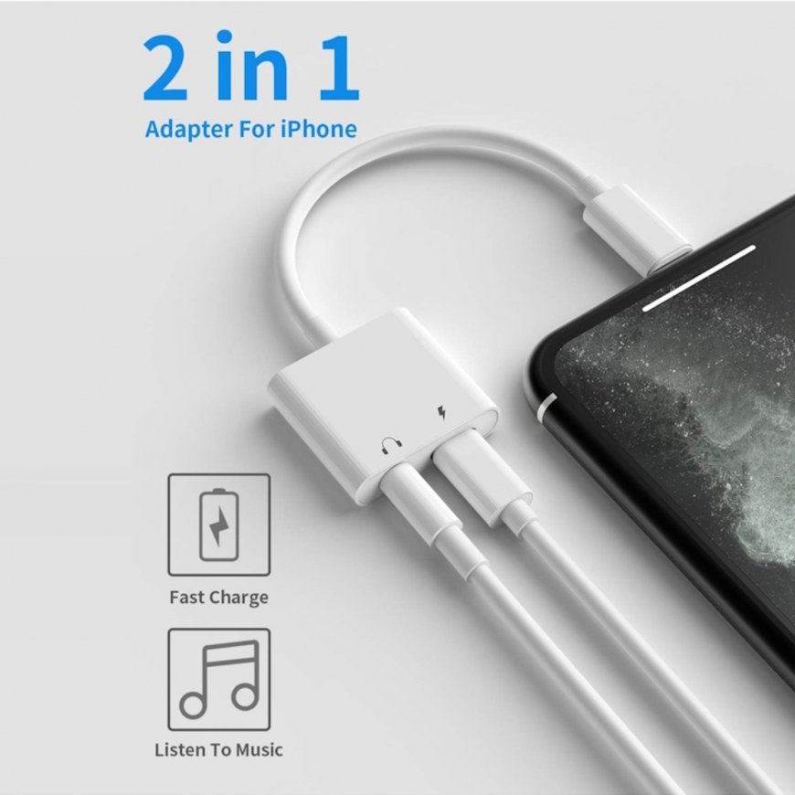 iLike AX7 Topelt Lightning Audio Adapter iPhone jaoks 3,5 mm kõr – 4