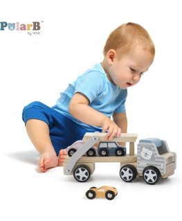 Medinis vilkikas su automobiliais „VIGA PolarB“
