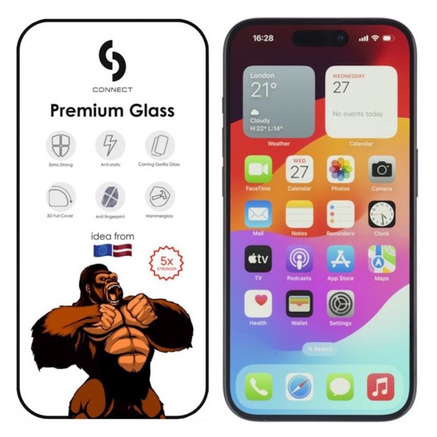 Ühendage Corning Gorilla Ultra Strong 3D-klaas Apple iPhone 15 P
