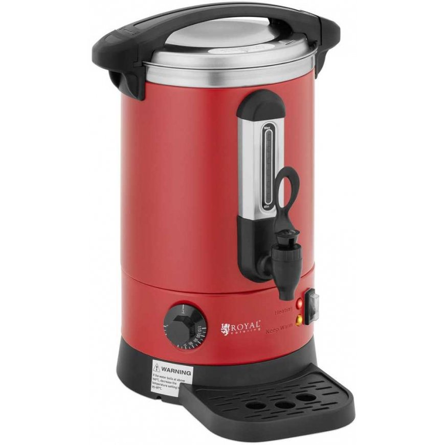 Royal Catering Warnik podgrzewacz do wody with double walls and ociekaczem 6.1 L 1500 W red – 2