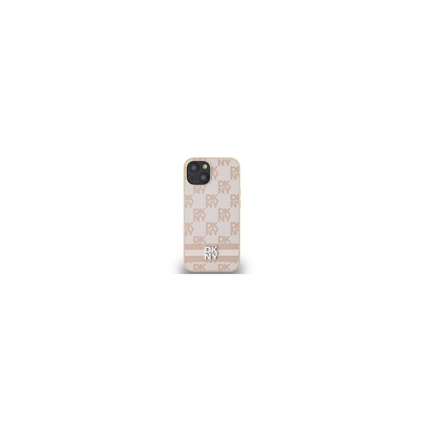 DKNY PU Leather Checkered Pattern and Stripe Case for iPhone 13 – 2