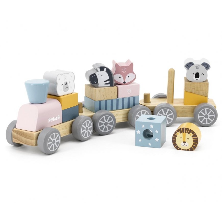 Toy wooden train with animals - PolarB Viga – 2